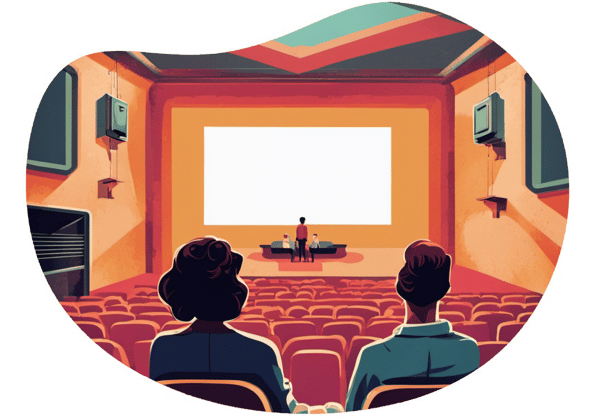 A Night At A Private Movie Screening date idea illustration