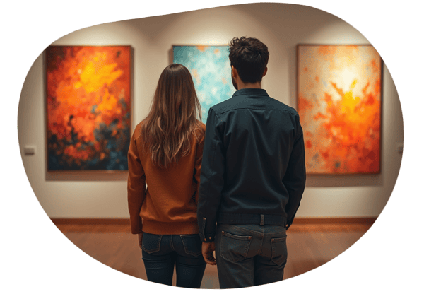 A Romantic Art Gallery Date date idea illustration