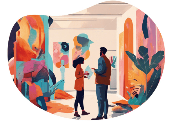 Art Studio Gallery Visit date idea illustration