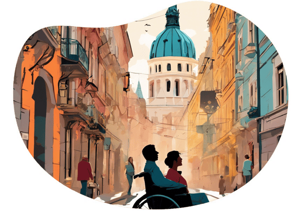 Artful Friday Night Date in Budapest date idea illustration