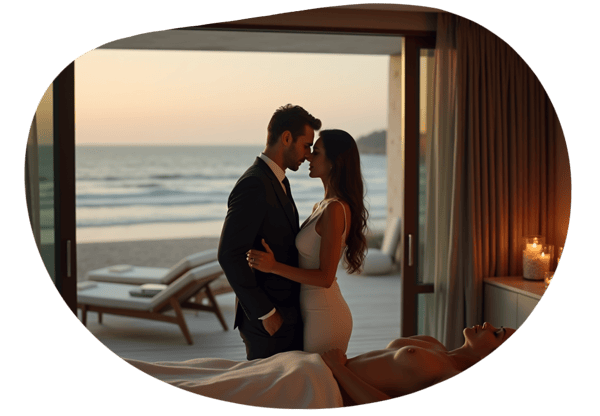 Beach House Seduction and Celebration date idea illustration