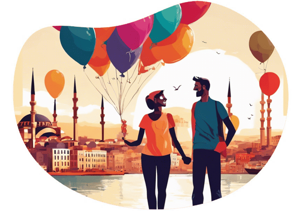 Birthday Surprise Day Trip in Istanbul date idea illustration