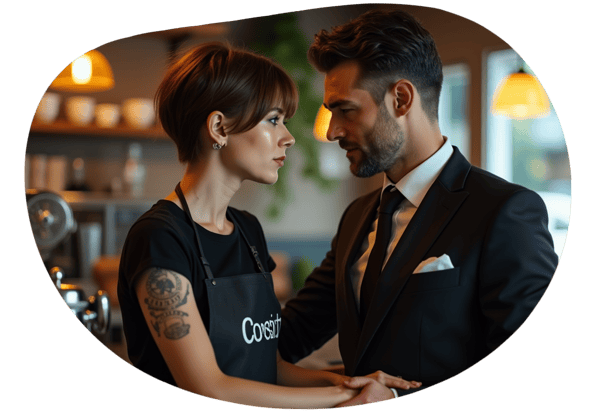 Bitchy Barista Meets Her Match date idea illustration