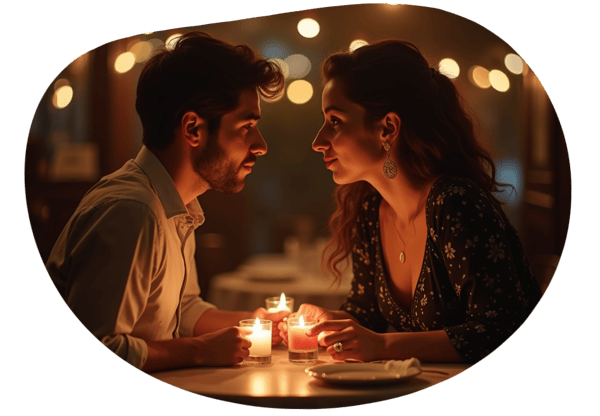 Boğaz Manzaralı Romantik Akşam Yemeği date idea illustration