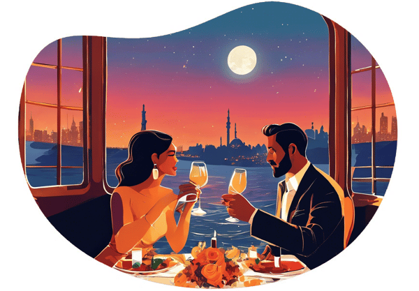 Bosphorus Dinner Cruise date idea illustration