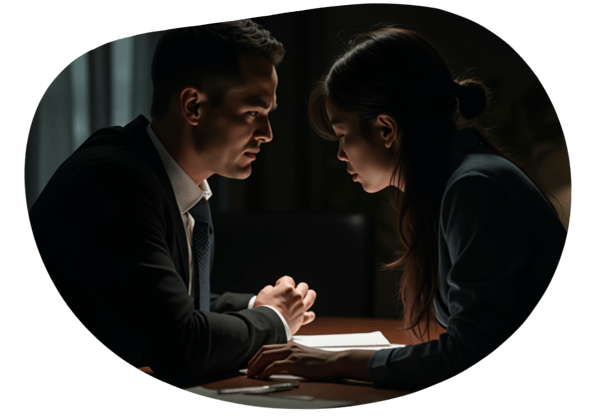 Boss's Private Meeting: A Power Play in the Office date idea illustration