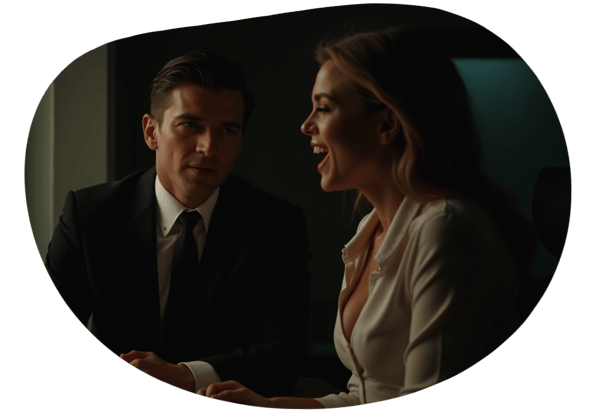 Boss's Private Meeting: A Power Play in the Office date idea illustration