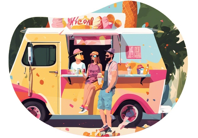 Hipster Love Story date idea illustration