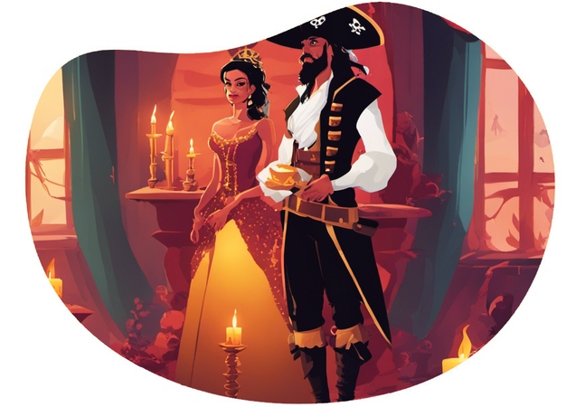 Pirate and Princess At Home Adventure date idea illustration