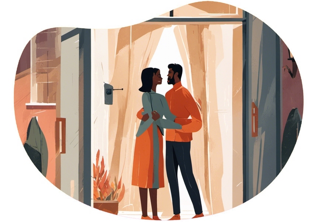 The Flirty Wife Home Visit date idea illustration