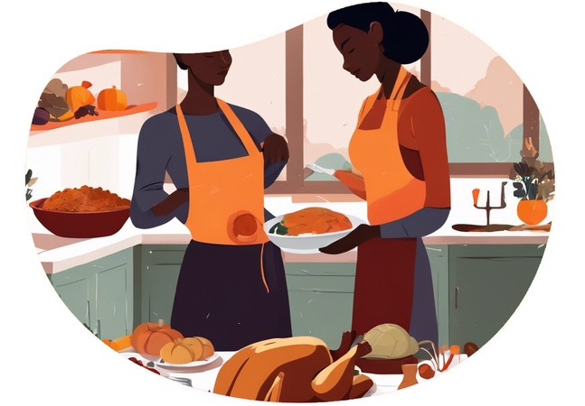 Ankara Family Thanksgiving date idea illustration