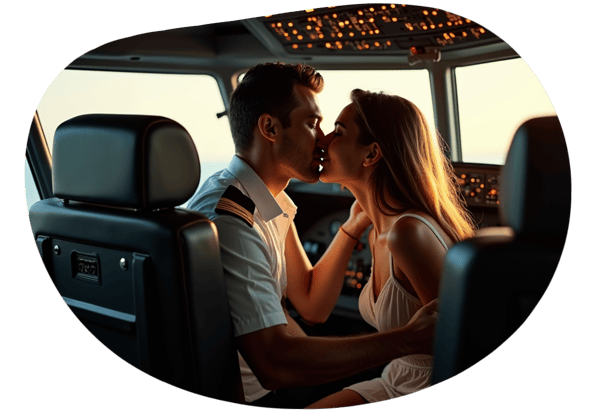 Captain's Cockpit Seduction date idea illustration