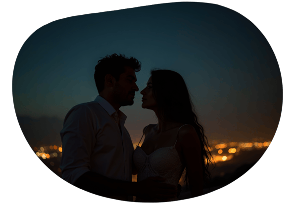 Cena Romántica bajo las Estrellas en la Azotea date idea illustration