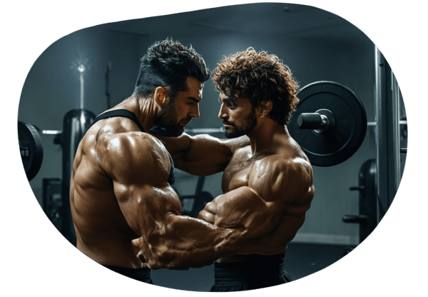 CEO and the Muscle God: A Private Gym Encounter date idea illustration