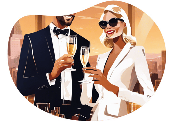 CEO's Penthouse Passion date idea illustration