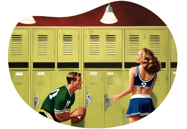 Cheerleader and Football Player date idea illustration