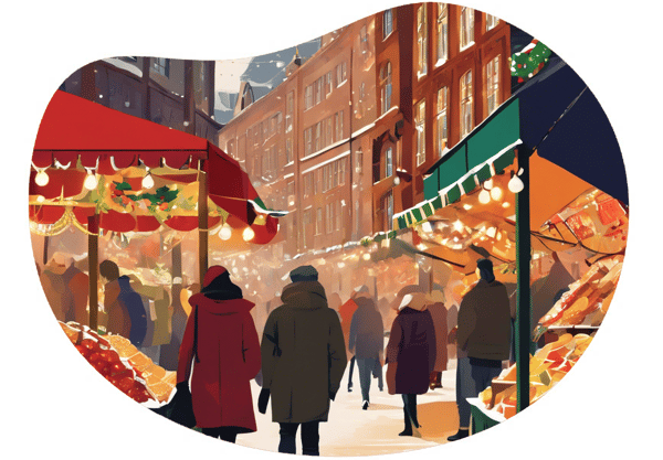 Christmas Market Date in Hamburg date idea illustration