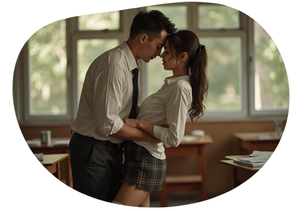 Classroom Seduction: A School Girl Fantasy date idea illustration
