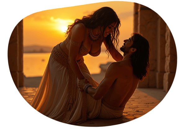 Cleopatra's Seductive Slave Fantasy date idea illustration