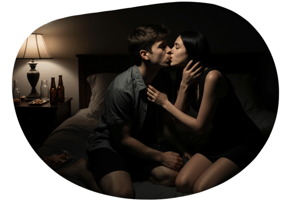 College Dorm Desire: A Night of Oral Pleasures date idea illustration