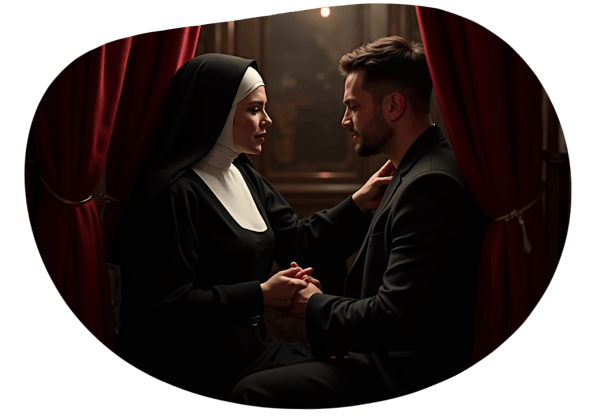 Confessions of Desire: A Sinful Encounter with a Hot Nun date idea illustration