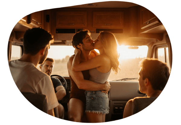 Country Concert Gangbang in the RV date idea illustration