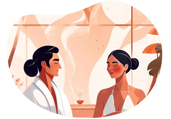 Couples Spa Day in Calgary date idea illustration