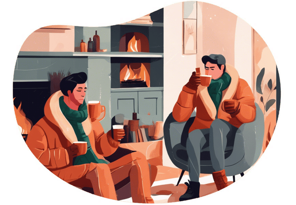 Cozy Cabin Fantasy date idea illustration