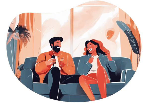 Cozy Indoor Movie Marathon date idea illustration