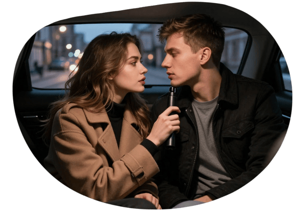 Таємниця на задньому сидінні: Страпон-пригода у Мазді CX7 date idea illustration