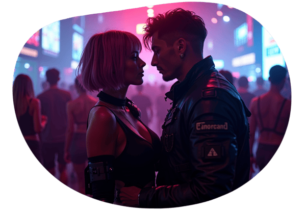 Cyberpunk Night City Adventure date idea illustration