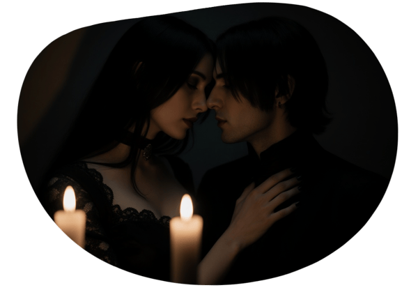 De Dobbelsteen van Verlangen: Gothic Verleiding date idea illustration