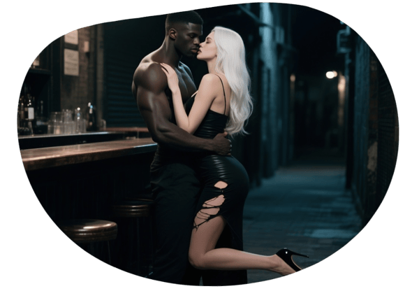 Der Neger und die Nutte: Ein heißes Rollenspiel date idea illustration