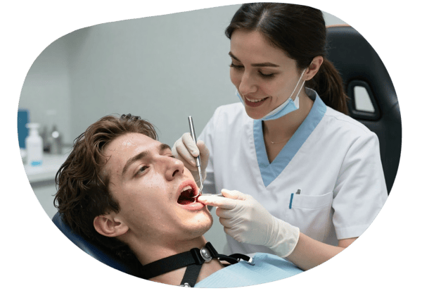 Dominant Dentist's Dirty Exam date idea illustration