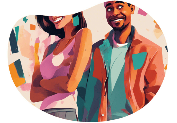 Eager Friend and the Clueless Boy date idea illustration