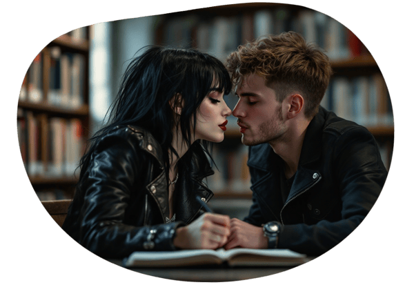Emo Beauty and the Lonely Newcomer date idea illustration