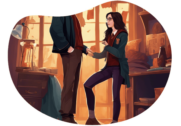 Enchanted Evenings at Hogwarts date idea illustration