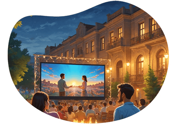 Evening Stroll & Outdoor Movie Night in Ankara date idea illustration