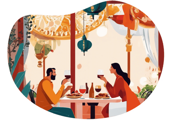 Foodie's Paradise date idea illustration