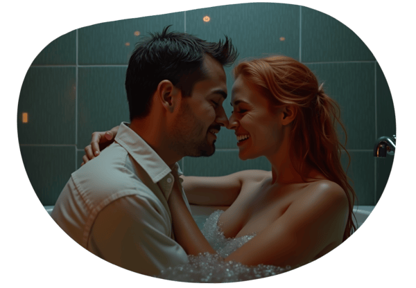 Forbidden Desire in the City Bathroom date idea illustration