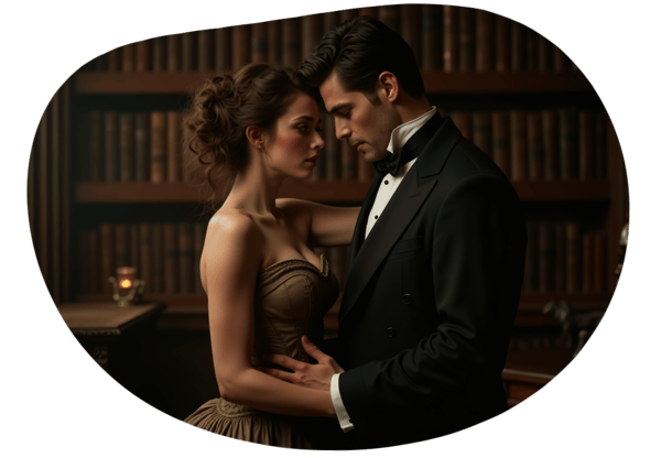 Forbidden Love in the Victorian Era date idea illustration