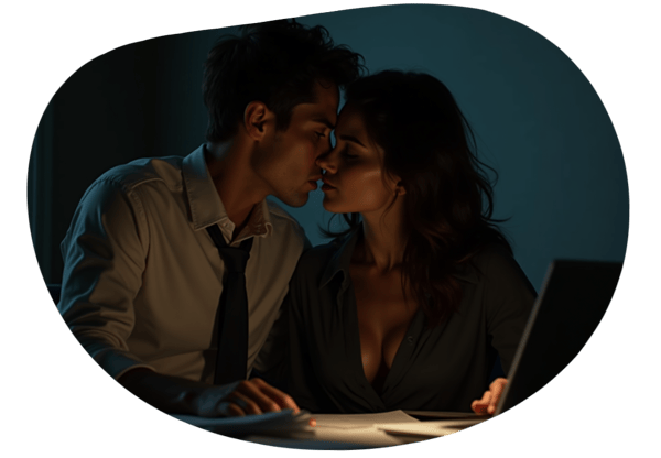 Forbidden Office Romance date idea illustration