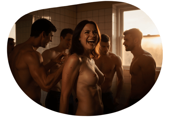 Frat House Fantasy in the Festival Bathroom date idea illustration