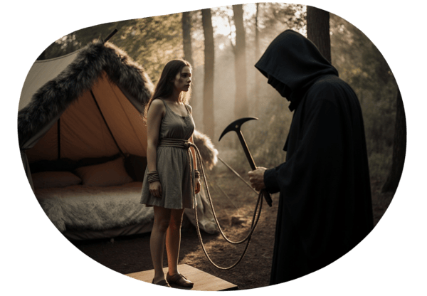 Gefangene Sklavin im Wald von Brochterbeck date idea illustration