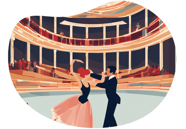 Glamorous Evening at the Bolshoi Theatre date idea illustration