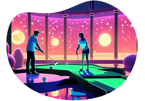 Glow-in-the-Dark Mini Golf Adventure date idea illustration