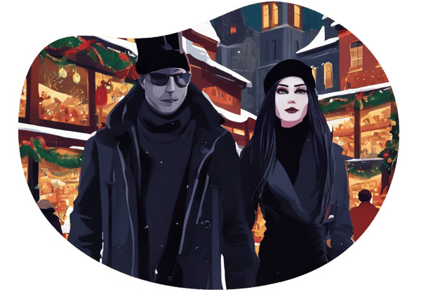 Gothic Christmas Market Date date idea illustration