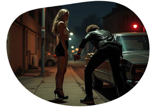 Heiße Nacht am Straßenstrich in Leipzig date idea illustration