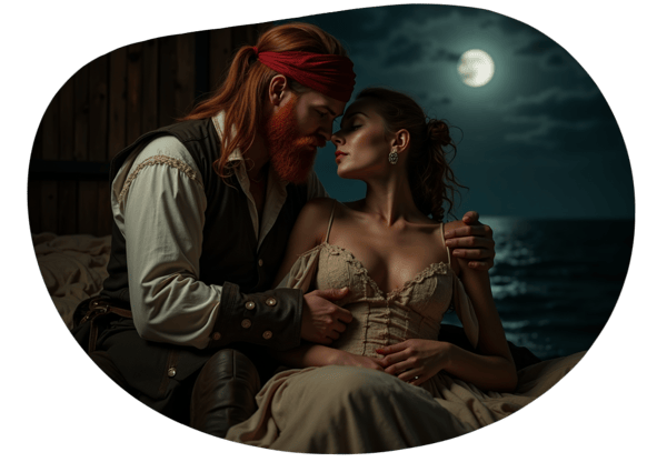 High Seas Passion: The Pirate and the Stowaway date idea illustration