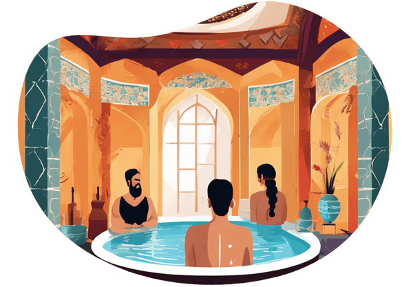Historical Turkish Bath Experience in Kütahya date idea illustration
